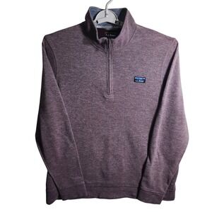 LL Bean Quarter Zip Pullover Sweatshirt Burgundy Heathered XL Traditional Fit
